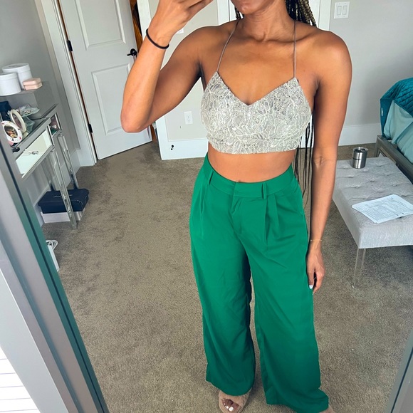 Silver lace crop top - Picture 3 of 8